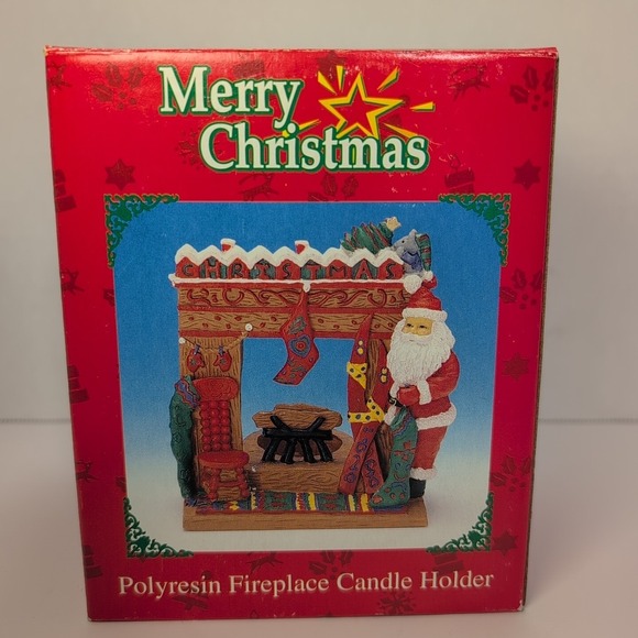 Source Unknown Other - Vintage Christmas Fireplace Mantel Votive Polyresin Candle Holder‎ Hand Painted